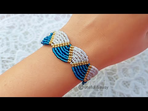 Ocean Waves//How To Make A Bracelet//Beads Jewelry Making// Useful &amp; Easy