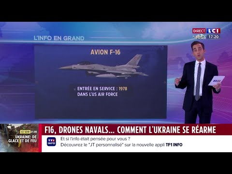 F-16, canons Caesar, drones navals : comment l'Ukraine se réarme