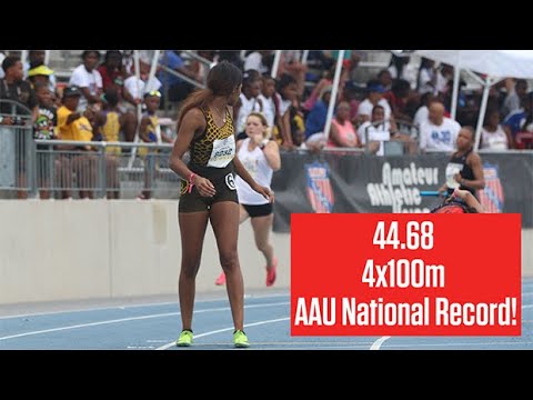 New National Record Set In The Women's 17-18-Year-Old 4x100m At AAU Junior Olympics 2023!