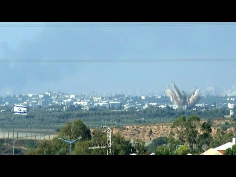 Explosion in northern Gaza, seen from Sderot | AFP