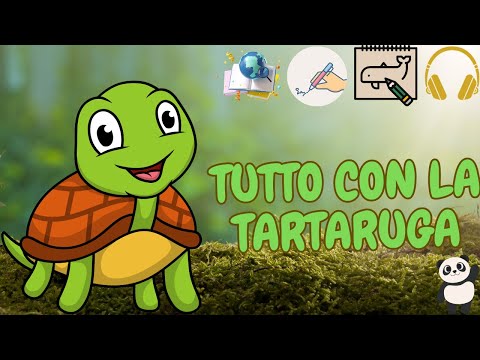 Animali per bambini video con Pandino - LA TARTARUGA - Impara, scrivi, disegna e ascolta