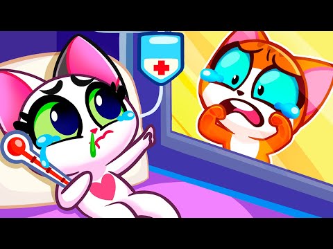 😭BABY GOT SICK😭 Baby Cat Not Feeling Well || Toddler Video by Paws&amp;Play