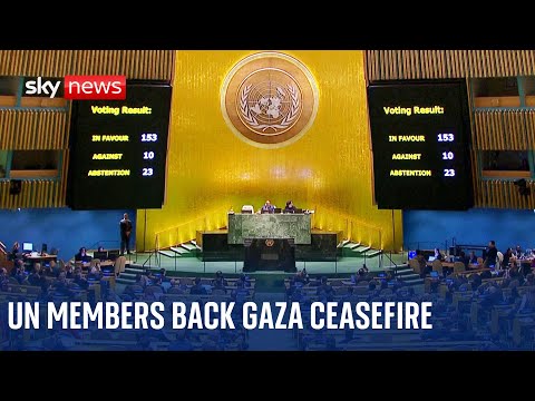 United Nations General Assembly votes for a Gaza ceasefire | Israel-Hamas war