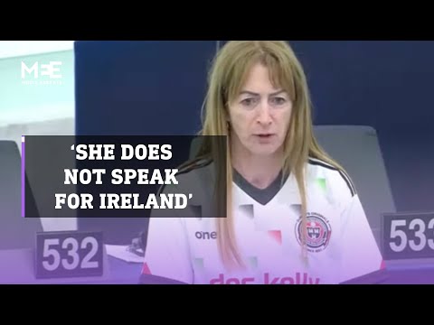 Irish MEP Clare Daly condemns the phrase &quot;Europe stands with Israel&quot;