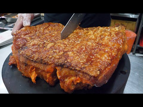 crispy pork belly making skills - taiwanese street food