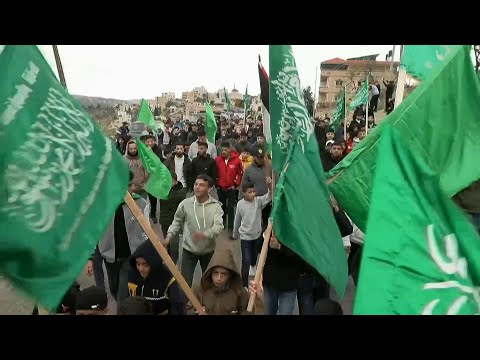 Rally in Saleh al-Aruri's hometown after he was killed in Lebanon by suspected Israeli strike | AFP