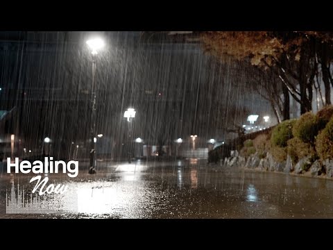 Heavy Rainsounds on a night when everyone is asleep - nature's white noise for deep sleep and rest