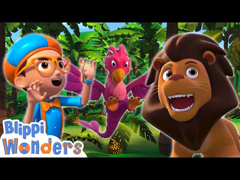 Blippi's Lions and Dinosaurs Special Oh My! | Blippi Wonders Educational Cartoons for Kids