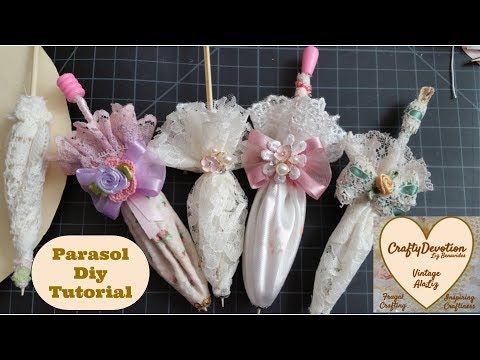 Diy Parasol Embellishment Christmas Ornament. decor Fabric crafts,  Umbrella how to make Shabby Chic