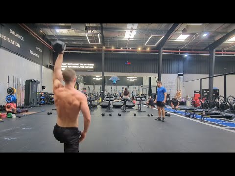 CrossFit Workout: Ski, Dumbbell Overhead, Lunges, Abs, etc.