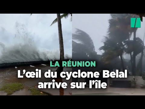 Les premi&egrave;res images de l&rsquo;arriv&eacute;e de l&rsquo;&oelig;il du cyclone Belal &agrave; la R&eacute;union