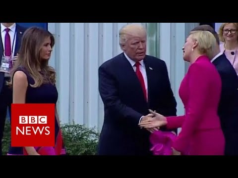 Donald Trump in handshake trouble... again - BBC News