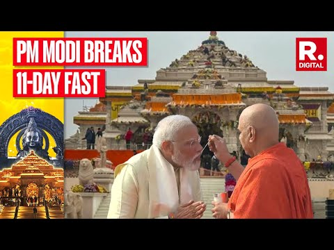 PM Modi breaks 11-day fast after grand Pran Pratishtha ceremony at Ayodhya&rsquo;s Ram Mandir