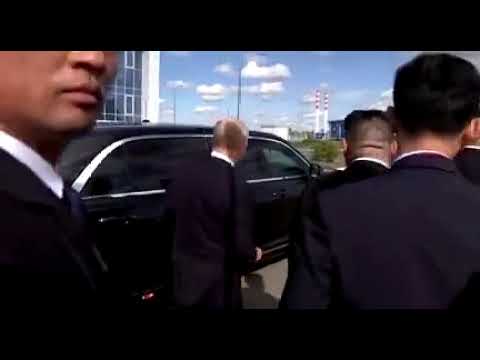 Vladimir Putin Allows Kim Jong-un To Check Out His Presidential Aurus Limo, Sits On The Rear Seat