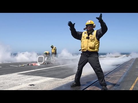 VIOLENT Super Hornets Carrier Catapult Takeoffs &ndash; Flight Deck Ops USS Theodore Roosevelt