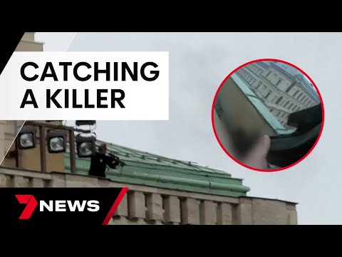 Prague police release bodycam of hunt for gunman | 7 News Australia