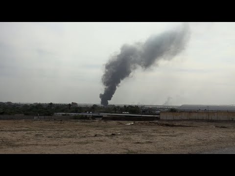 Plume of smoke after Israeli airstrike north of Rafah | AFP