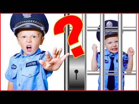 Nikita plays POLICE. Pretend play police