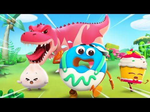 Go away, Dino! | Learn Colors | Yummy Foods Animation | for kids | Kids Cartoon | BabyBus