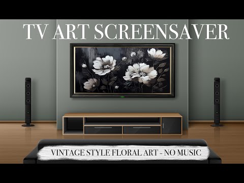 TV ART SCREENSAVER 2023 - Mixed Vintage Floral Framed 4k art - Interior Art