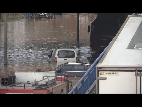 Heavy rains in Lebanon have flooded the streets of Beirut