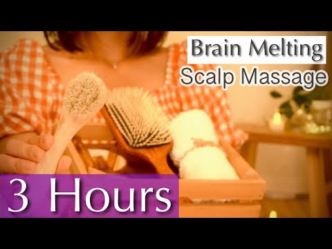 [ASMR] Sleep Recovery #10 | 3 Hours Brain Melting Scalp Massage  | No Talking