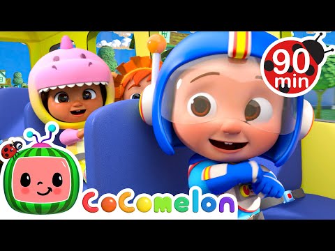 Wheels on the Bus Halloween Dress Up Song | CoComelon | Songs and Cartoons | Best Videos for Babies