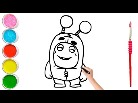 How to draw Oddbods Slick for Kids | Easy Oddbods Drawing, Satisfying Magical Rainbow Art