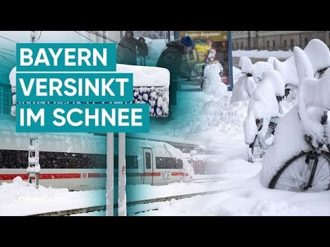 Schneechaos in Bayern: Starker Wintereinbruch legt Verkehr lahm