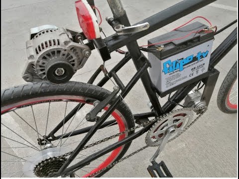 free energy.electric bike casero with alternator