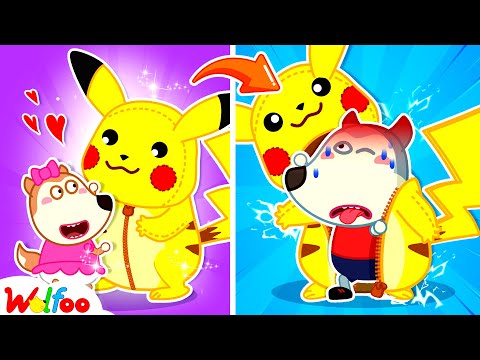 My Brother is Pikachu! - Pokemon in Real Life with Wolfoo - Kids Stories 🤩 