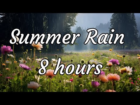 8-Hour Relaxing Rain Sounds For Sleeping &amp; Summer Ambience - Focus, Meditate, Relax