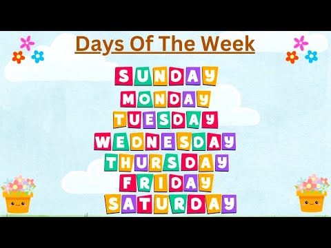 7 Days of the Week for preschool kids and toddlers. Sunday, Monday etc. Educational video for kids.