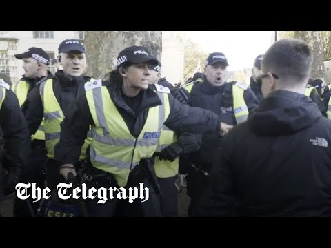 Police and far-Right protesters clash near Cenotaph amid Armistice and Pro-Palestine London protest