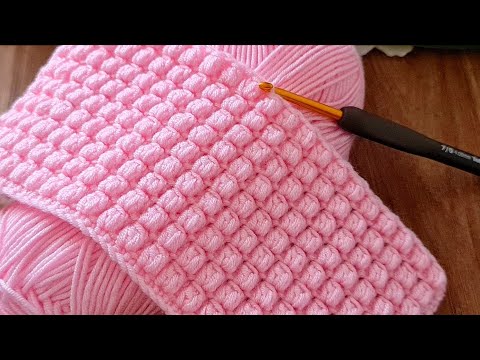 Unique Very Easy Crochet sewing pattern baby blanket consisting of two rows for beginners