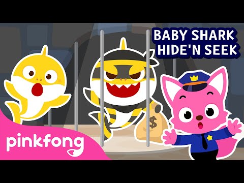 Freeze!👮&zwj;♂️Catch the Thief Shark Family | Hide and Seek with Baby Shark | Pinkfong Baby Shark