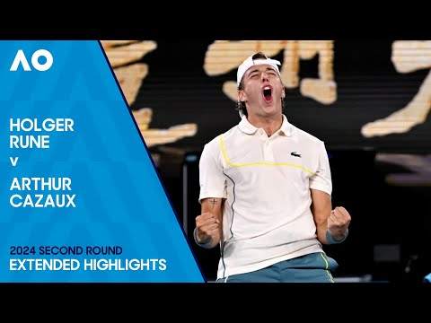 Holger Rune v Arthur Cazaux Extended Highlights | Australian Open 2024 Second Round