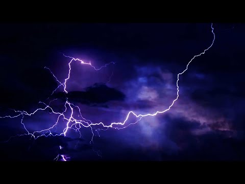 Thunderstorm And Lightning Strikes At Night Background Video Effects HD