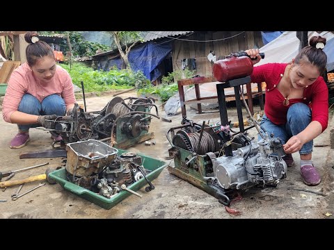 Genius girl repairs and restores motorbike engines with many seriously damaged parts|Girl Mechanic