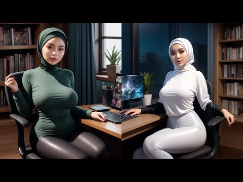 AI HIJAB INDONESIAN GIRL BEUATY YOUTUBER GAMING ART LOOKBOOK