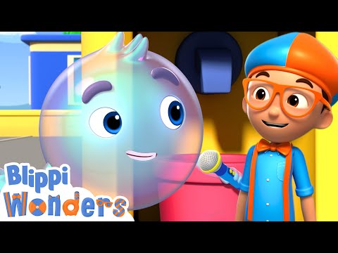 Blippi Learns About Bubbles | Blippi Wonders Magic Stories and Adventures for Kids | Moonbug Kids