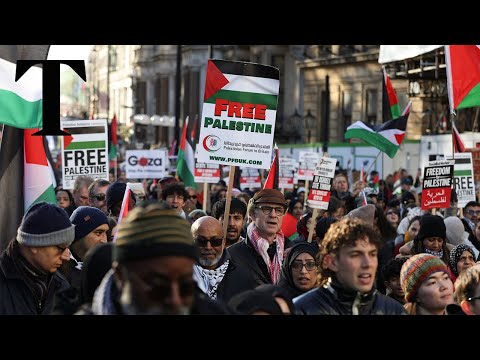 Thousands of pro-Palestinian protesters march in London