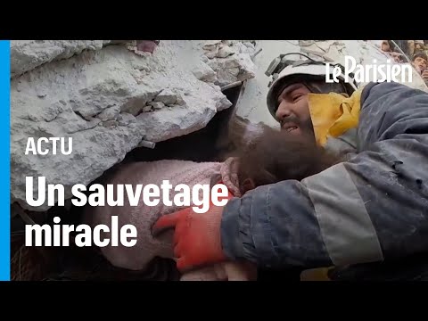 S&eacute;isme en Syrie : l'impressionnant sauvetage d'une famille enti&egrave;re coinc&eacute;e sous les gravats