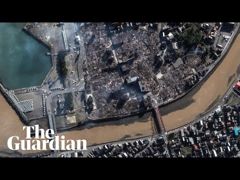 Satellite images show devastation in Japan following a powerful earthquake