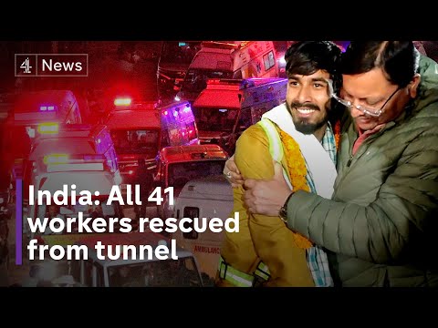 India: 41 workers rescued after 19 days trapped in a collapsed tunnel