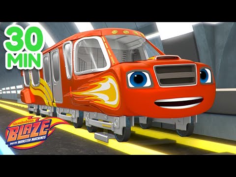 Blaze&rsquo;s High Speed Train Races! 🚝 30 Minute Compilation | Blaze and the Monster Machines