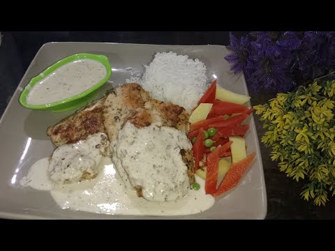 Grilled Chicken With Creamy Tarragon Sauce By Asma Cooking|How to make at home easy chicken steak 🥩