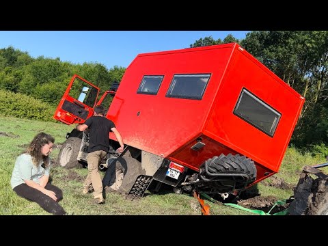 RV BURIED IN THE SWAMP | We Towed It With 1 Digger and 2 Tractors