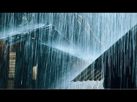 💤 Fall Asleep Fast In 3 Minutes With Torrential Rain On Tin Roof &amp; Powerful Thunder Sounds At Night