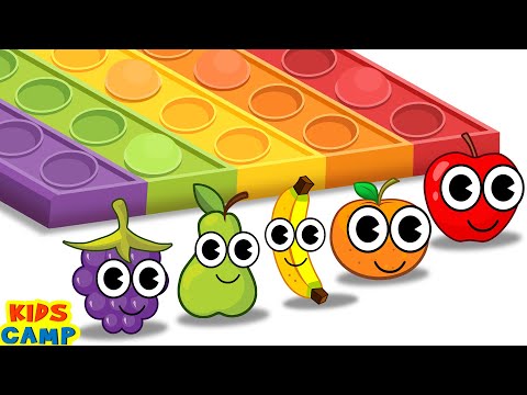 Learn Colors For Kids 🌈 | Pop It Dancing Fruits Finger Family | Educational Videos For Toddlers